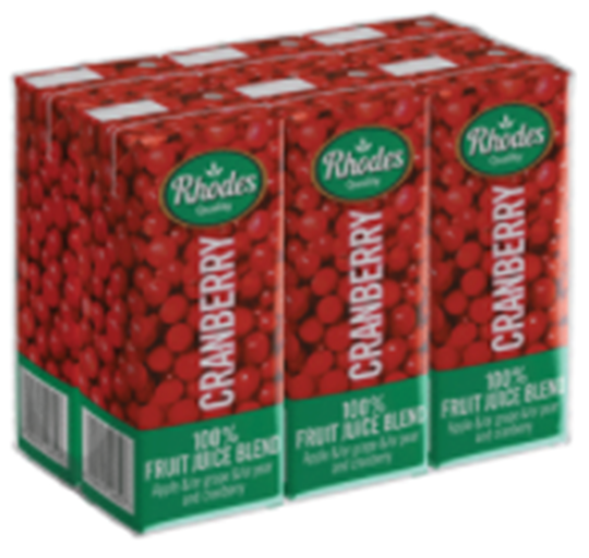 Picture of Rhodes Cranberry Juice Pack 6 x 200ml
