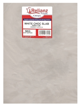Picture of Relianz White Chocolate Slab Pack 5kg