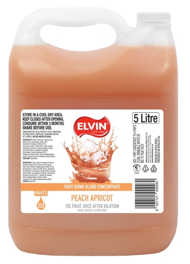 Picture of Elvin Peach/Apricot 10% Squash Concentrate 5l