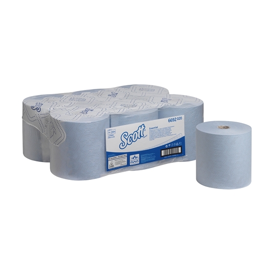 Picture of Scott Max Blue Rolled Hand Towel 6 x 350m Each