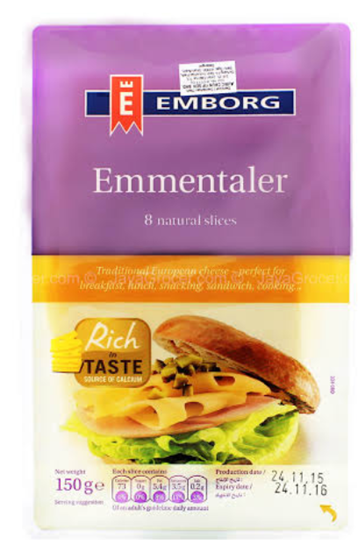 Picture of Emborg Emmentaler Cheese Slices Pack 150g
