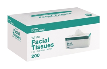 Picture of Facial tissue white Housebrand 200's