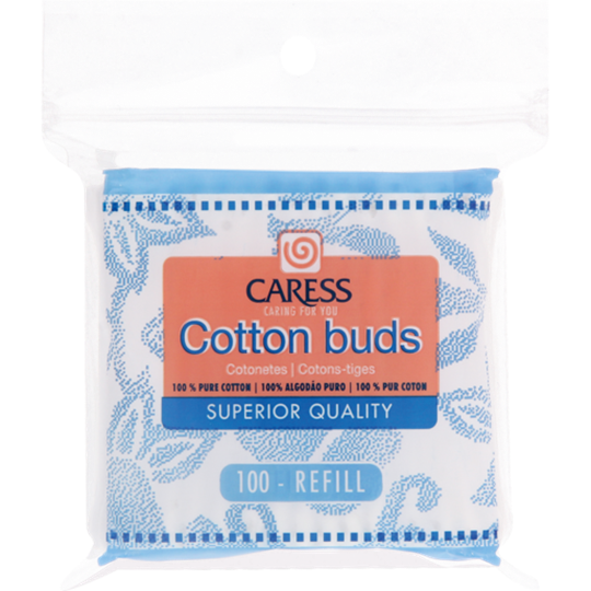 Picture of Caress 100 Cotton Buds Zipper Bag