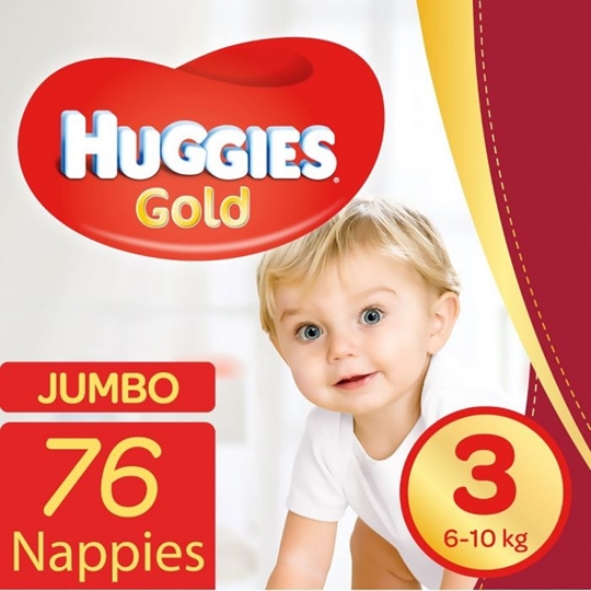 Picture of Huggies Gold Size 3 Nappies 76 Pack