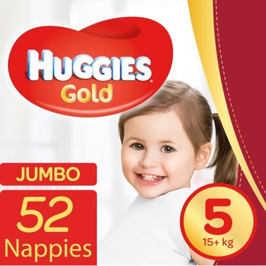 Picture of Huggies Size 5 Jumbo Gold Diapers 52 Pack