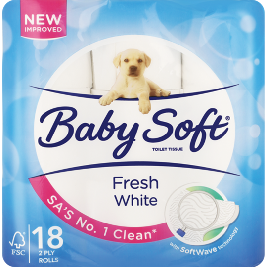 Picture of Baby Soft White 2 Ply Toilet Rolls 18 Pack