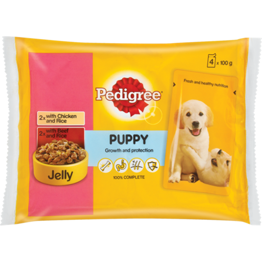 Picture of Pedigree Beef & Rice Dog Food Pack 4 x 100g