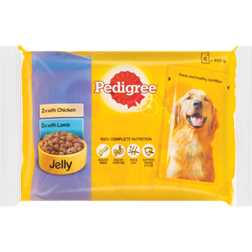 Picture of Pedigree Chicken & Lamb Dog Food Pack 4 x 100g
