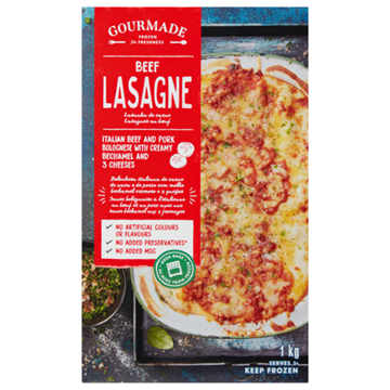 Picture of Gourmade Frozen Beef Lasagne Ready Meal 1kg