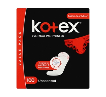 Picture of Kotex Unscented Pantyliners 100 Pack