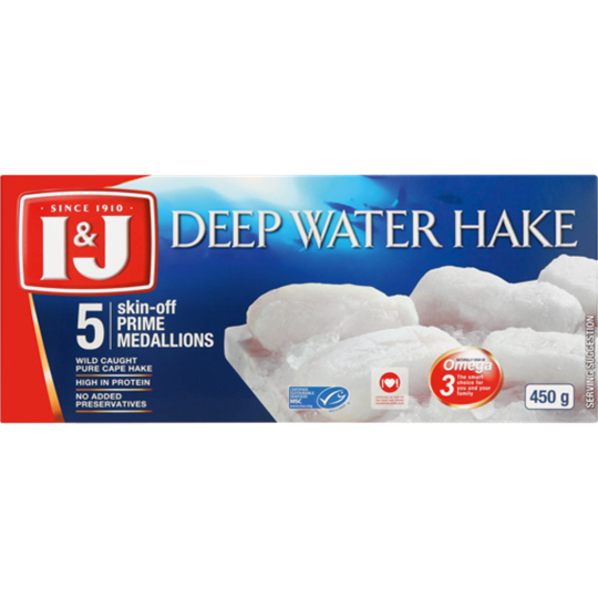 Picture of I&J Frozen Deep Water Hake Medallions 450g