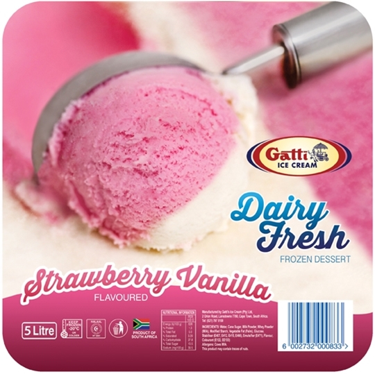 Picture of Gatti Dairy Fresh Vanilla Strawberry Ice Cream 5l