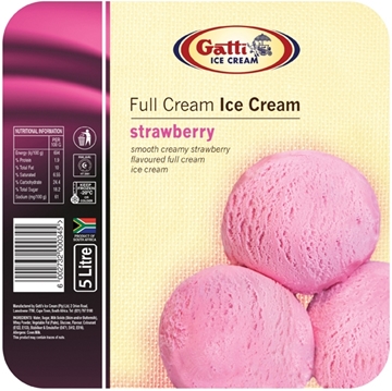 Picture of Gatti Full Cream Strawberry Ice Cream Tub 5l