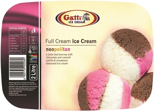 Picture of Gatti Neopolitan Full Cream Ice Cream 2L