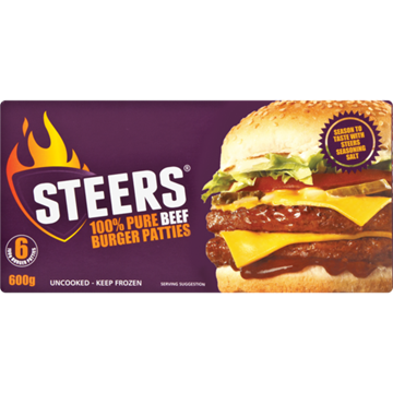Picture of Steers Frozen Beef Burgers 600g