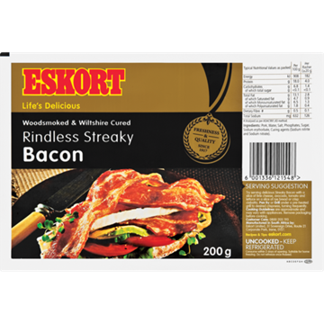 Picture of Eskort Streaky Rindless Bacon 200g