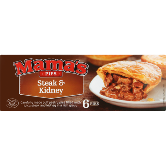 Picture of Mama's Pies Frozen Steak & Kidney Pies 6 Pack