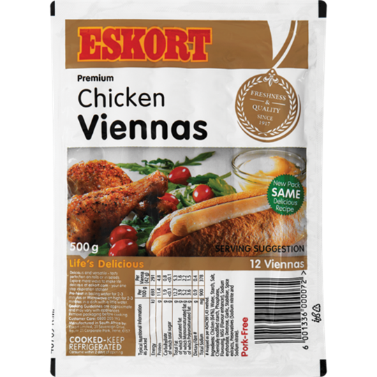 Picture of Eskort Chicken Viennas 500g