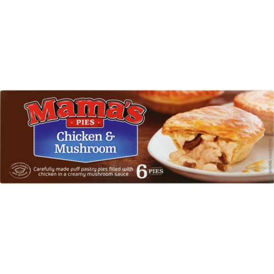 Picture of Mama's Pies Frozen Chicken & Mushroom Pies 6 Pack