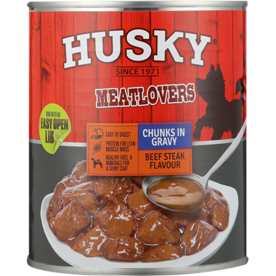 Picture of Husky Chunks In Gravy Beef Steak Dog Food 775g
