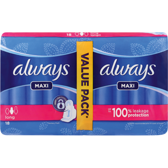 Picture of Always Maxi Duo-Pack Sanitary Pads 18 Pack