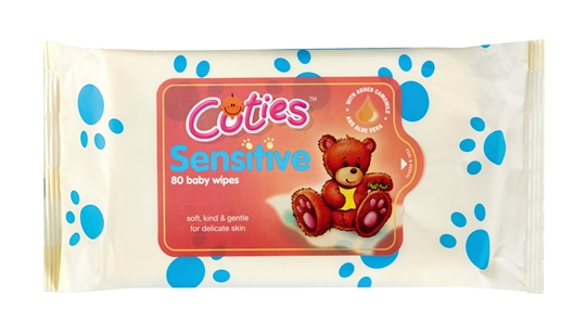 Picture of Cuties Unscented Baby Wipes 80 Pack
