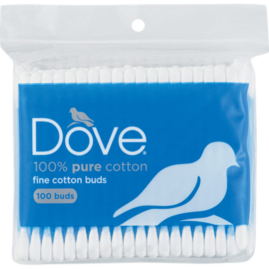 Picture of Dove 100% Pure Cotton Buds Zipper Bag 100 Pack