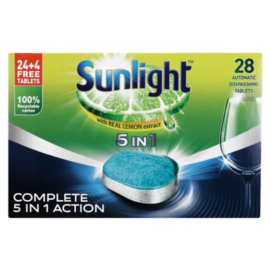 Picture of Sunlight 5-In-1 28 Dishwasher Tab Pack