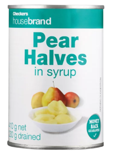 Picture of Checkers Housebrand Pear Halves Can 410g