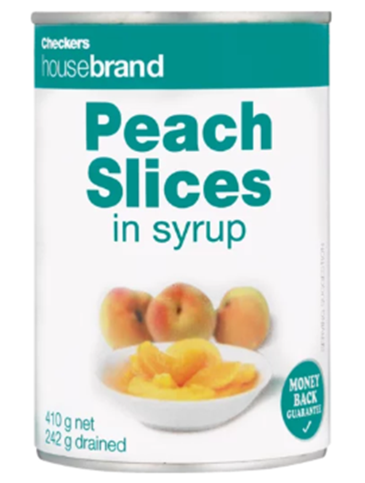 Picture of Checkers Housebrand Peach Slices Can 410g