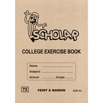 Picture of Scholar A4 Feint & Margin College Exercise Book 72