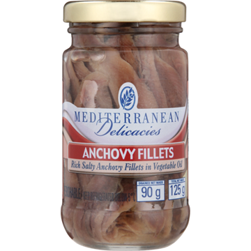 Picture of Mediterranean Delicacies Anchovy Fillets Jar 125g