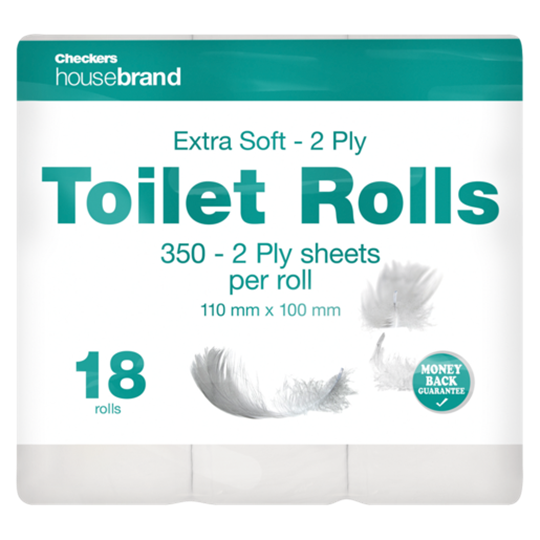 Picture of Housebrand White 2 Ply Toilet Rolls 18 Pack