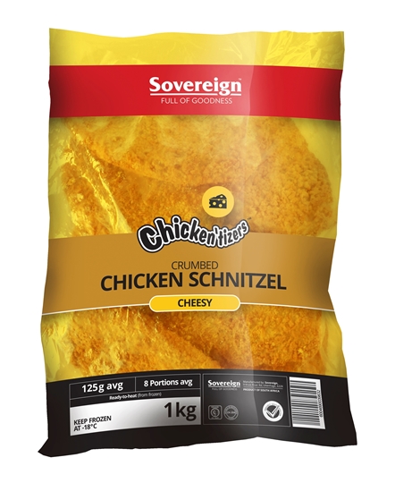 Picture of Chickentizers Cheesy Chicken Schnitzel 6x1kg Pack