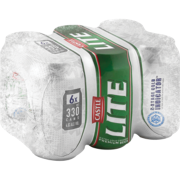Picture of Castle Lite Beer Cans 6 x 330ml