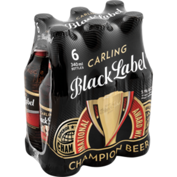 Picture of Carling Black Label Beer Bottles 24 x 340ml
