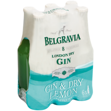 Picture of Belgravia Gin & Dry Lemon Tonic Bottle 6 x 275ml
