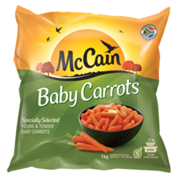 Picture of McCain Frozen Baby Carrots Pack 1kg