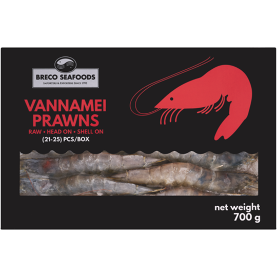 Picture of Breco Seafood Frozen Vannamei Prawns 21/25 700g