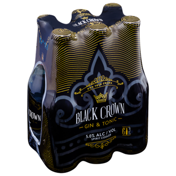 Picture of Black Crown Gin & Tonic Spirit Cooler Bottles 6 x 275ml